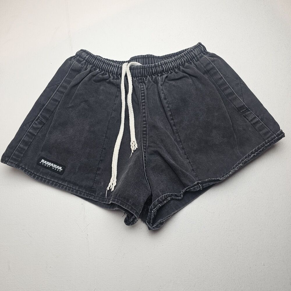 Barbarian Rugby Wear Men’s Gray Cotton Twill Sweat Shorts Elastic Waist S